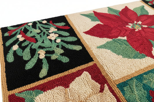 2 x 3 Hand-Hooked Wool Christmas Rug
