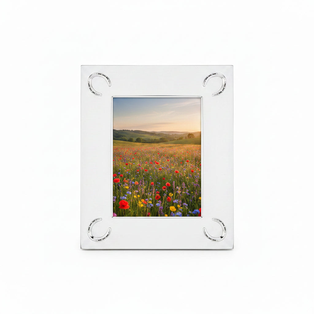 5 X 7 Silver Frame with Horseshoe Accents