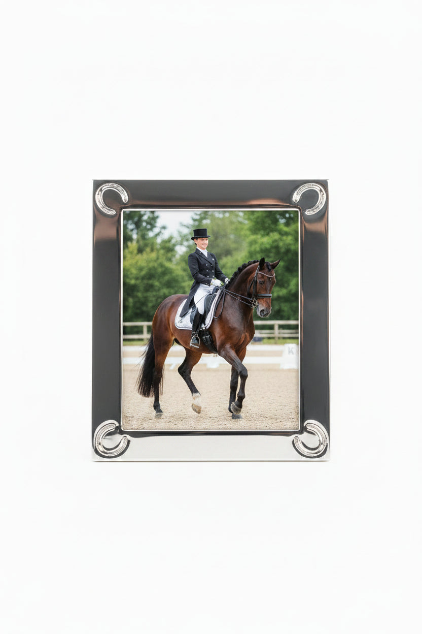 8 X 10 Silver Frame with Horseshoe Accents