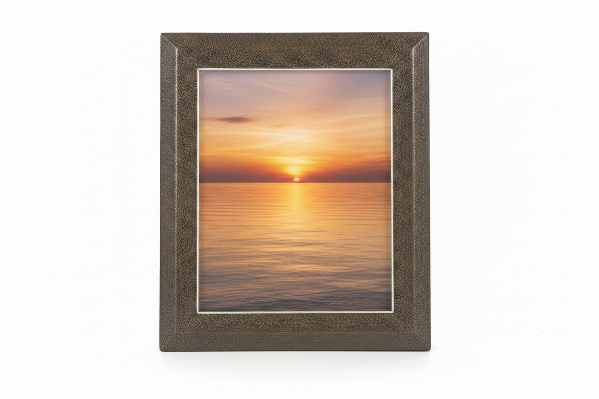 8 X 10 Taupe Shagreen Frame with Bone
