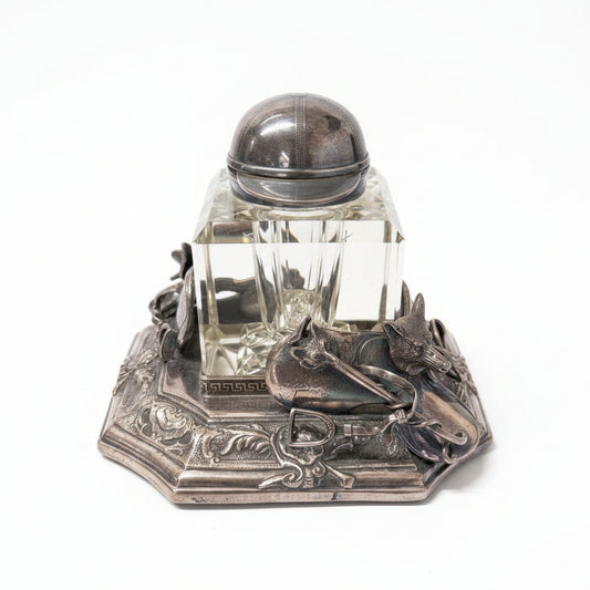 Antique Fox Inkwell