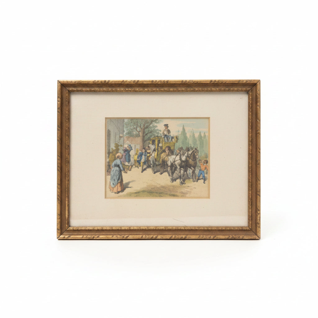 Antique Hand Colored Coaching Print