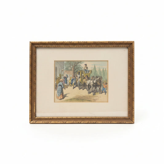 Antique Hand Colored Coaching Print