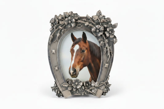 4 x 6 Antique Silver-Plated Horseshoe Frame