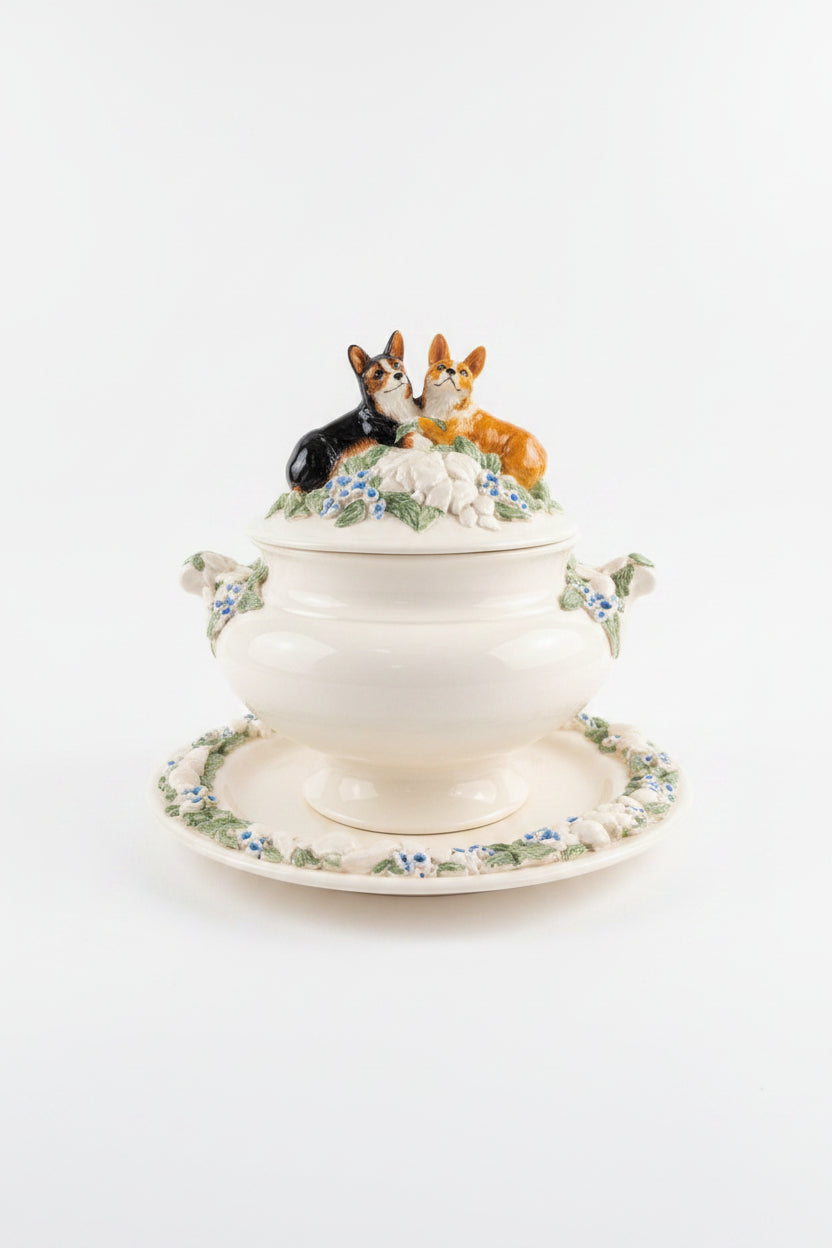 Barbie Sonnett Corgi Crock with Platter