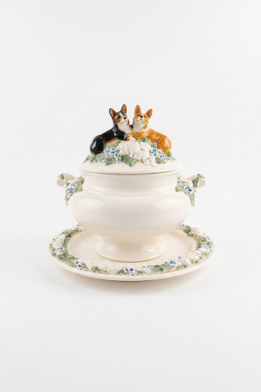 Barbie Sonnett Corgi Crock with Platter