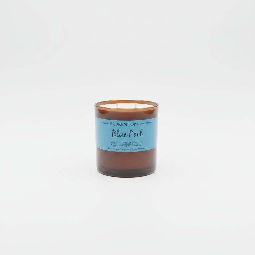 Blue Pool - Amber Glass Candle