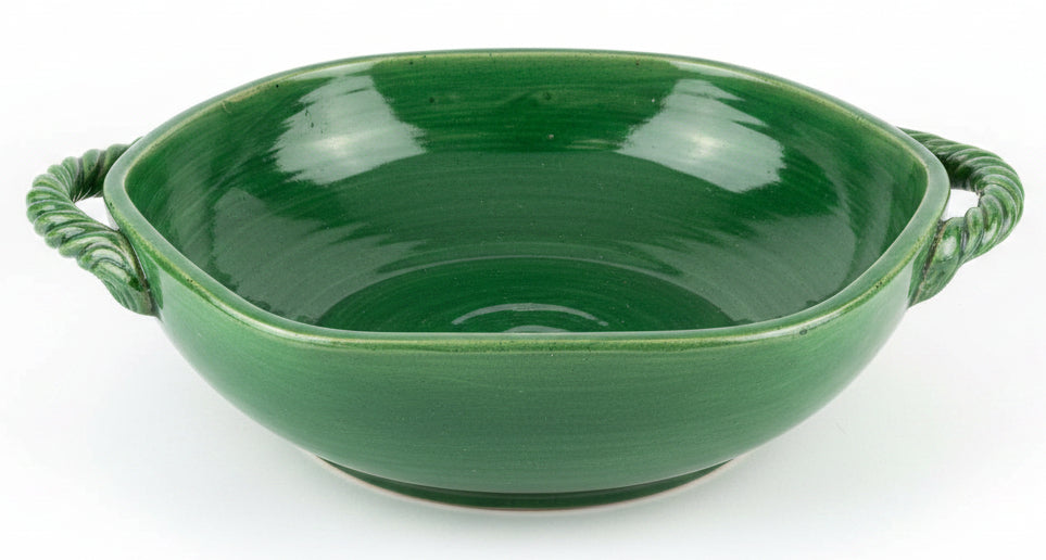 Fortunata Bowl with Dark Green Glaze