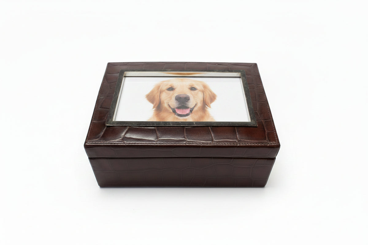 Embossed Leather Photo Box