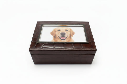 Embossed Leather Photo Box