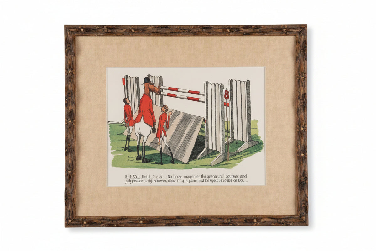 Custom Framed Equestrian Cartoon