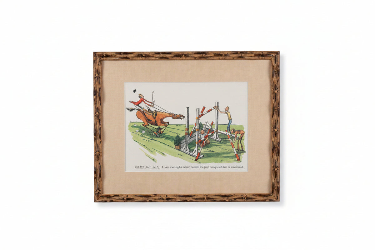 Custom Framed Equestrian Cartoon