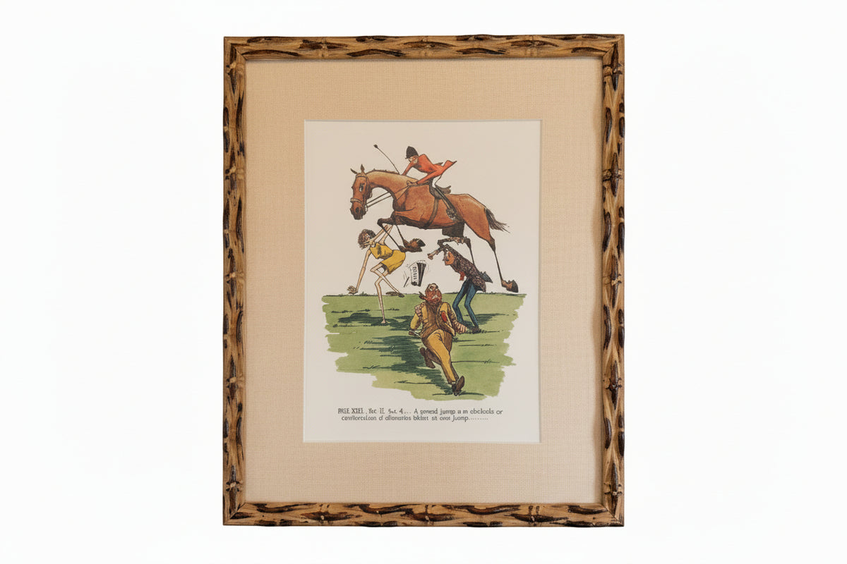 Custom Framed Equestrian Cartoon
