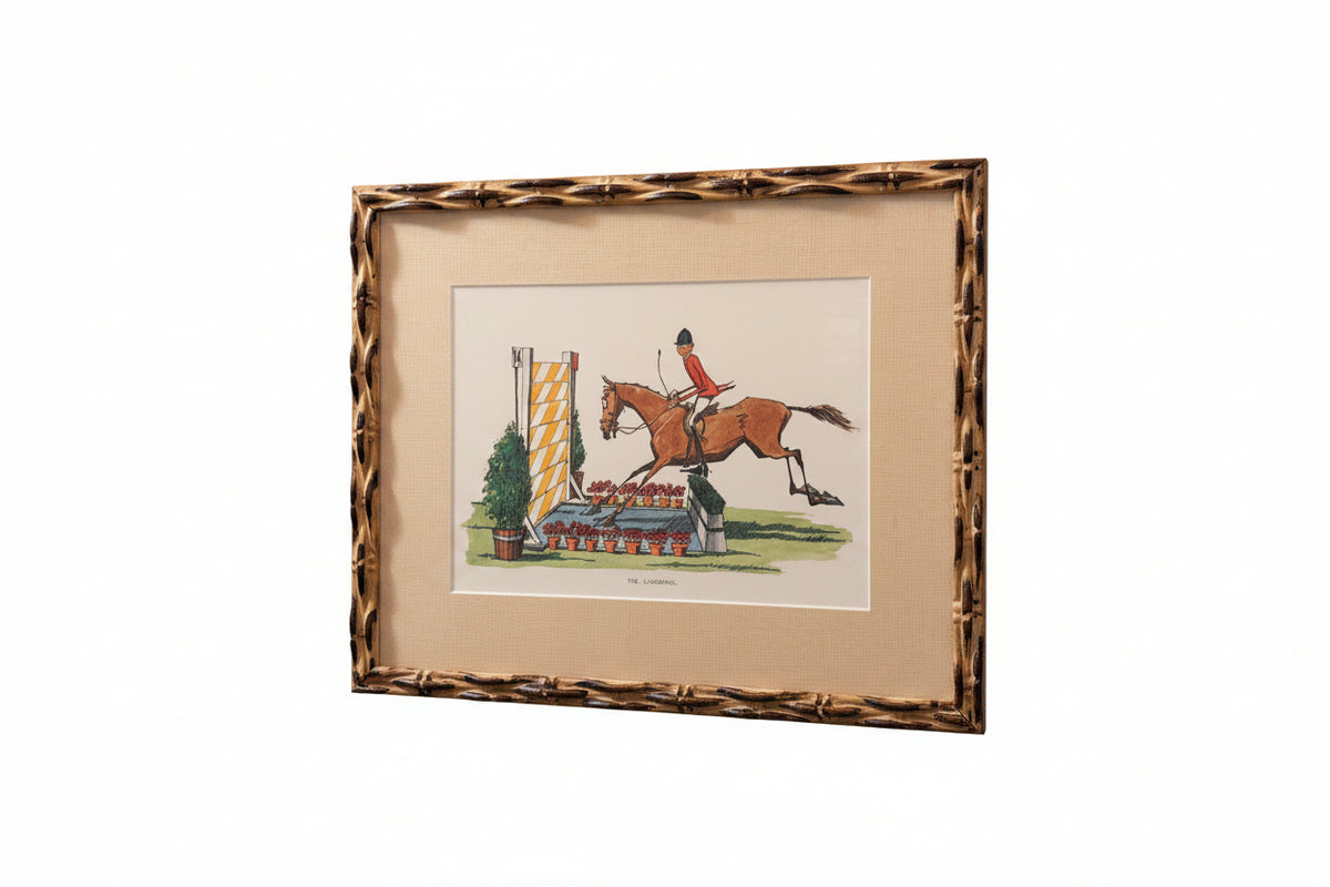 Custom Framed Equestrian Cartoon