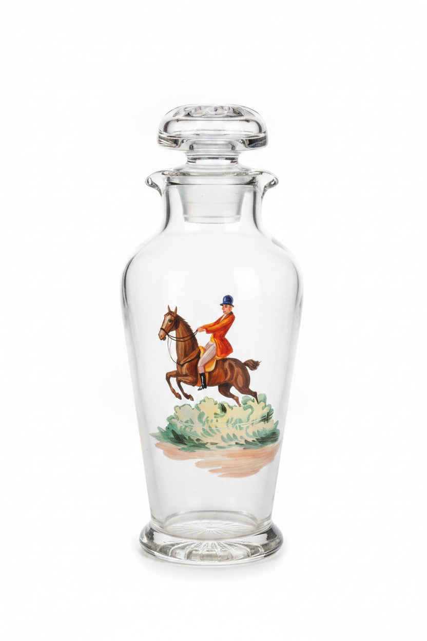 Glass Decanter with Hunt Scene
