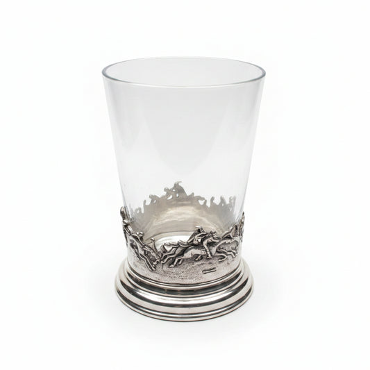 Glass Hurricane with Silver Base