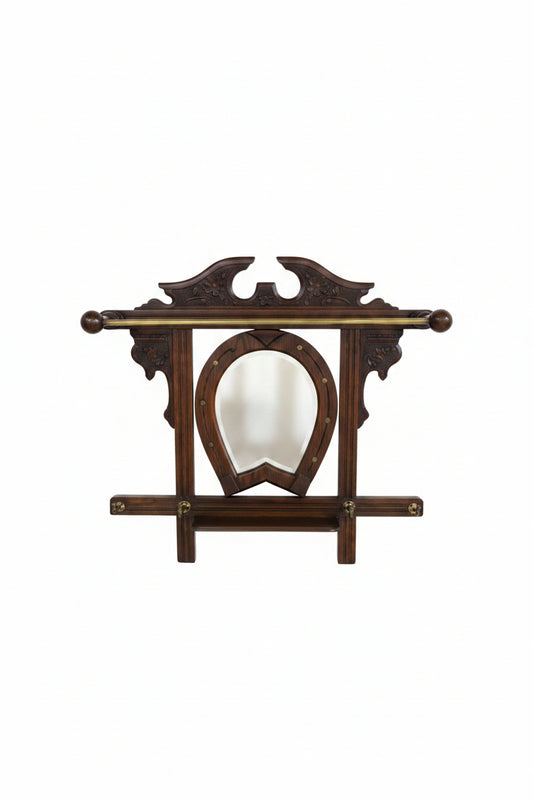 Antique Horseshoe Mirror Hall Tree
