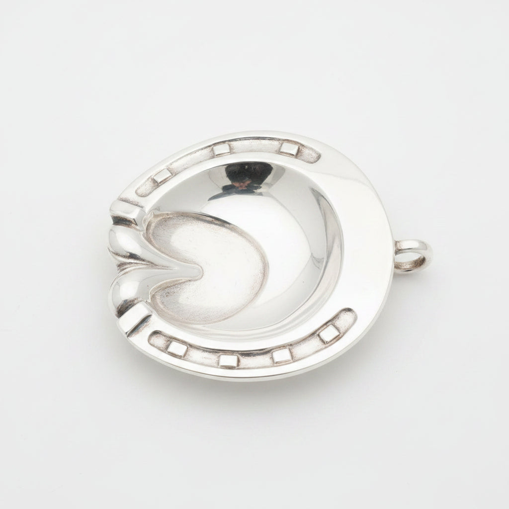 Silver Horseshoe Tray with Hoof Imprint