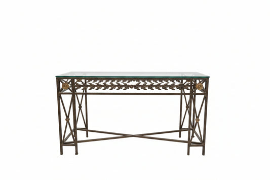 Iron Console with Glass Top