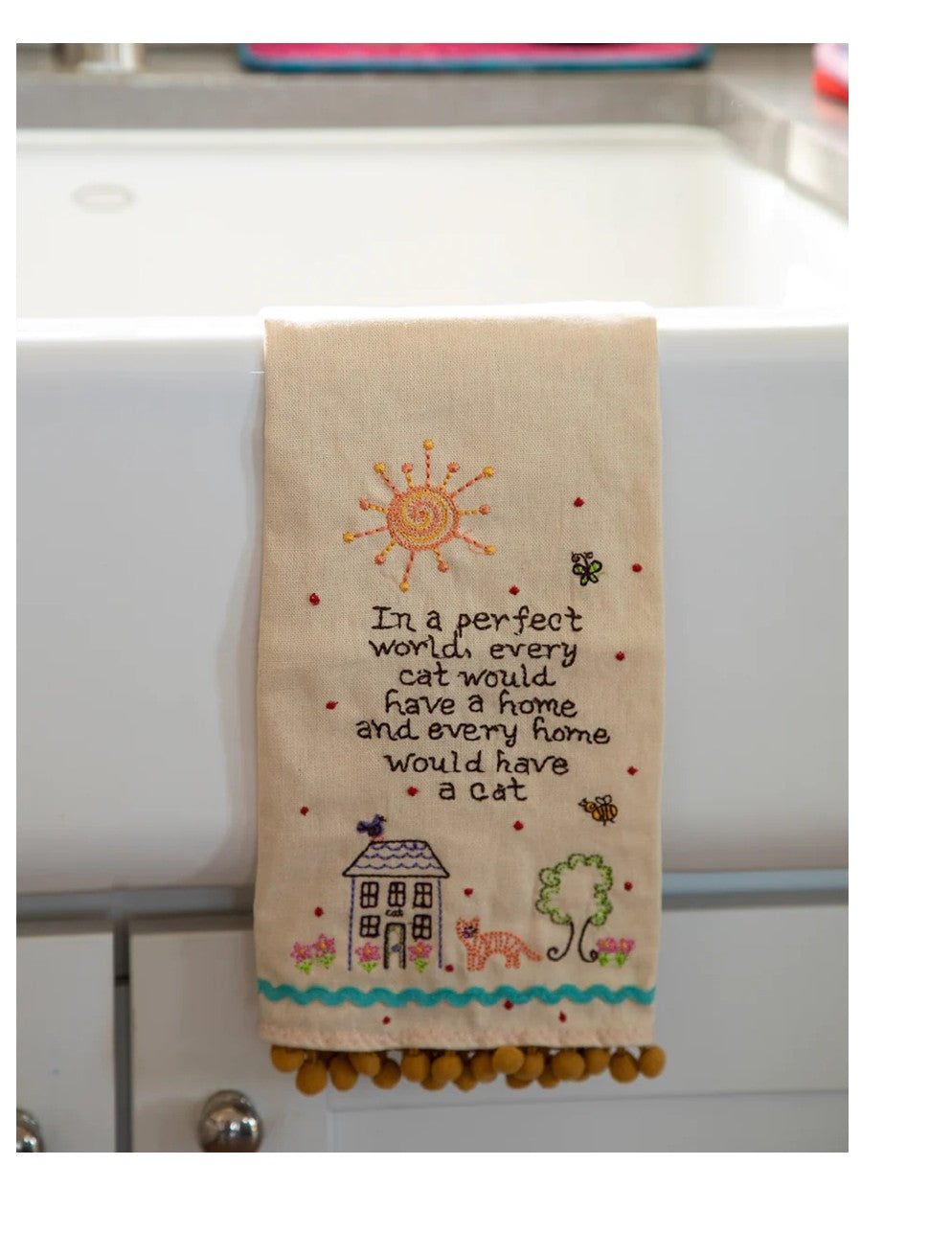 Perfect World Embroidered Microfiber Cat Towel