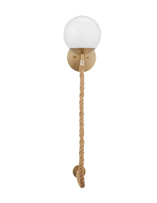 Rockport Wall Sconce in Aged Brass and Brown
