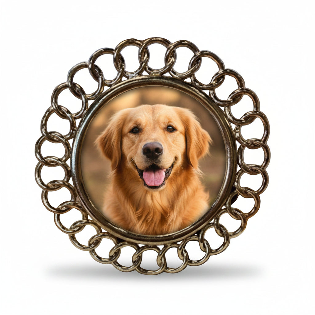 4.5" Round Gold Links Silvestri Picture Frame