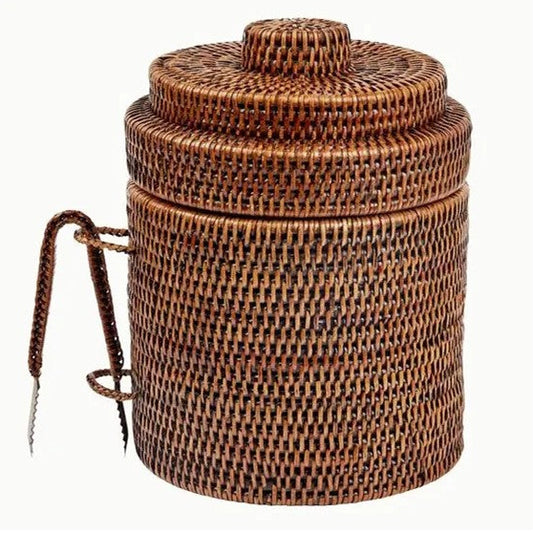 Round Ice Bucket with tongs