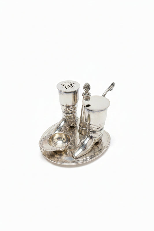 Antique Silver Condiment Set