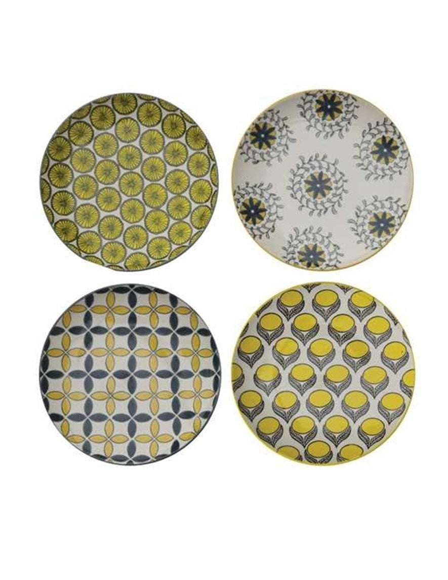 Stoneware Hand-Stamped Plate