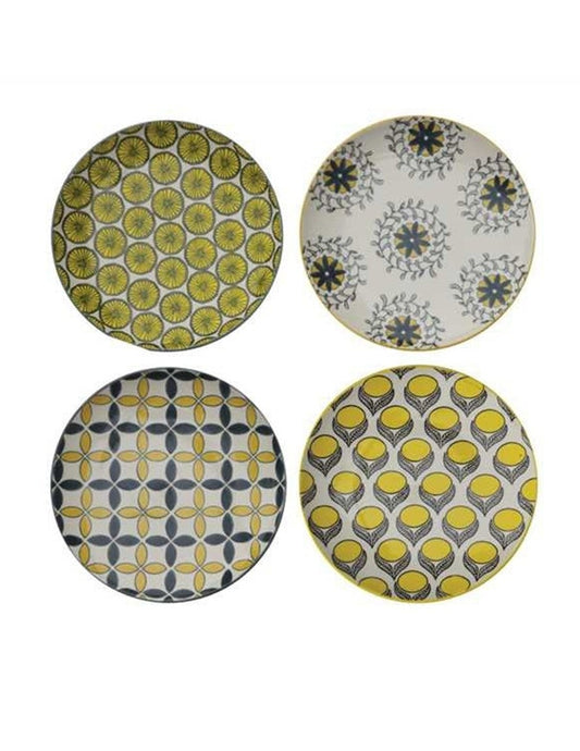 Stoneware Hand-Stamped Plate