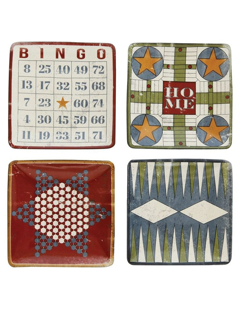 Stoneware Vintage Board Game Dish