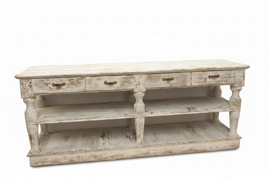 Oversized Whitewash Console Table