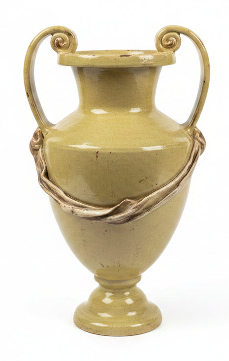 Wild Olive Yellow Two Handle Urn