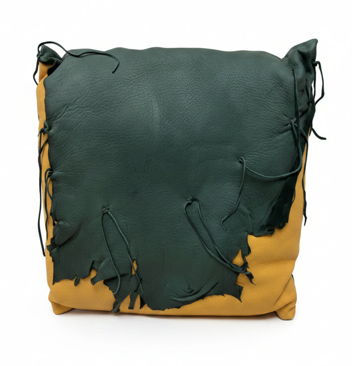 Hand-Dyed Southwestern Leather Throw Pillow