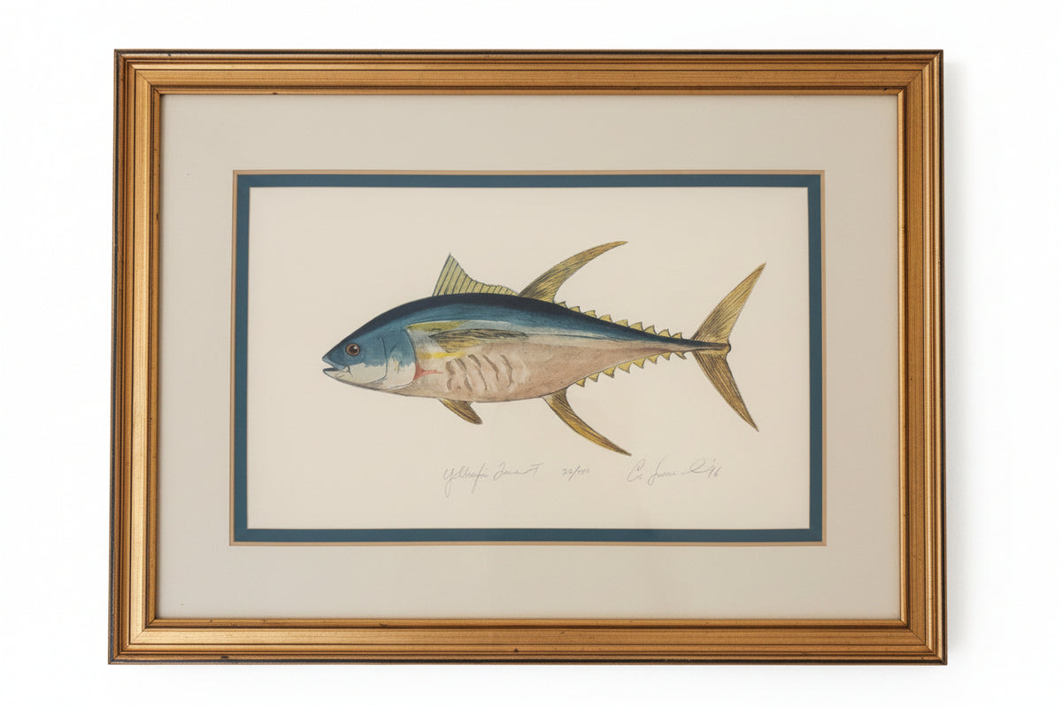 Yellowfin Tuna - Charles Leonard Lithograph